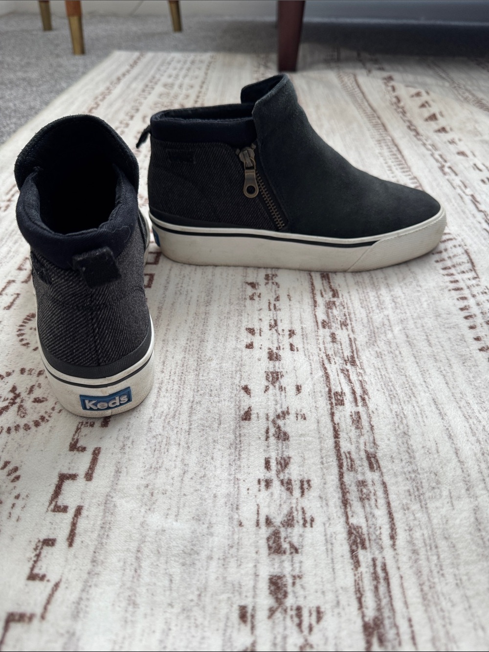 Keds Black High-Top Suede Platform Sneakers